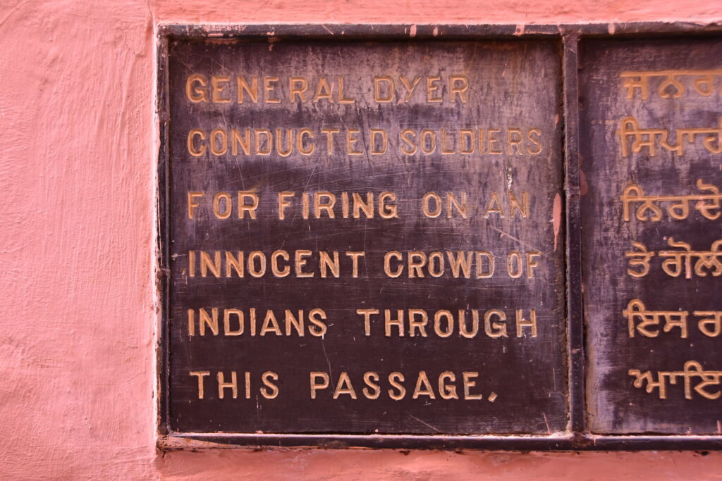 Plaque at Jallianwala Bagh